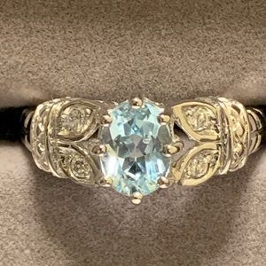 Avon Sterling Silver Blue Topaz Ring